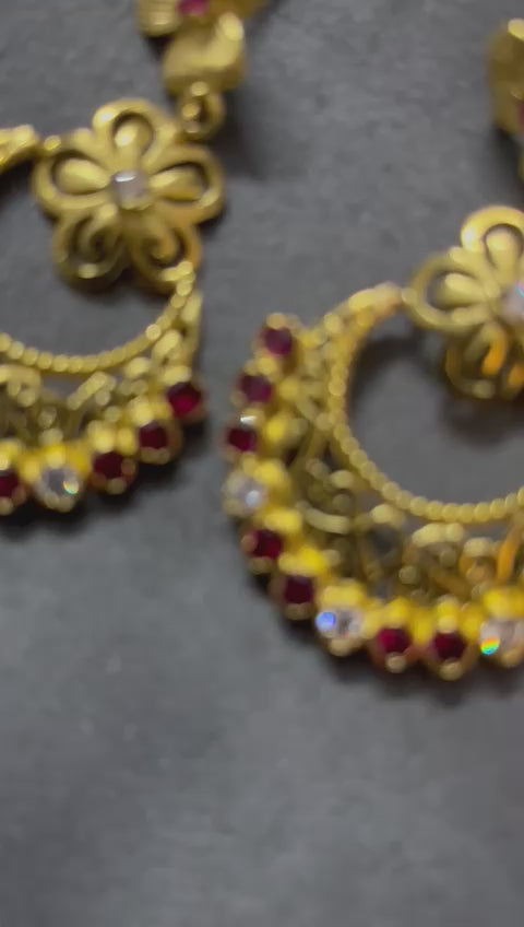 JaipurWala Natural Tanzanite and Rubylight Gemstone Earring For Women 0019