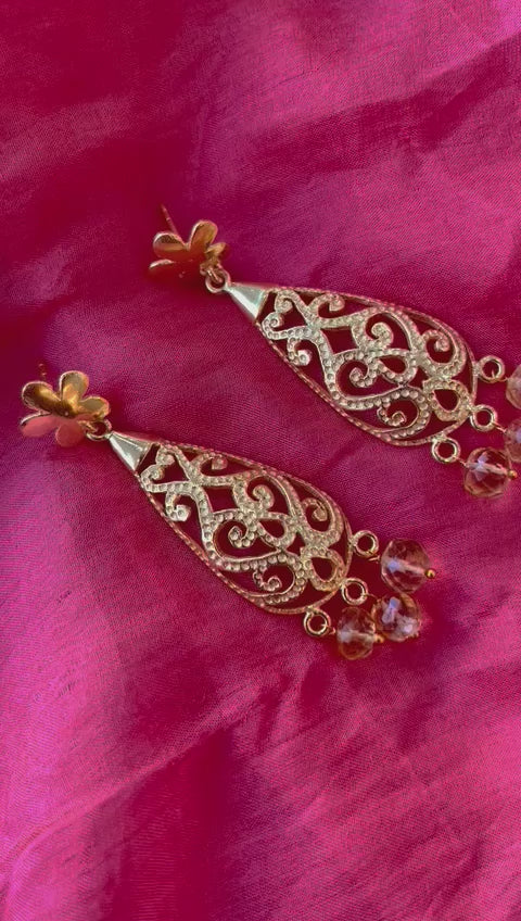 Natural Gemstone earring for women , Women earring , Designer earrings, beads earrings
